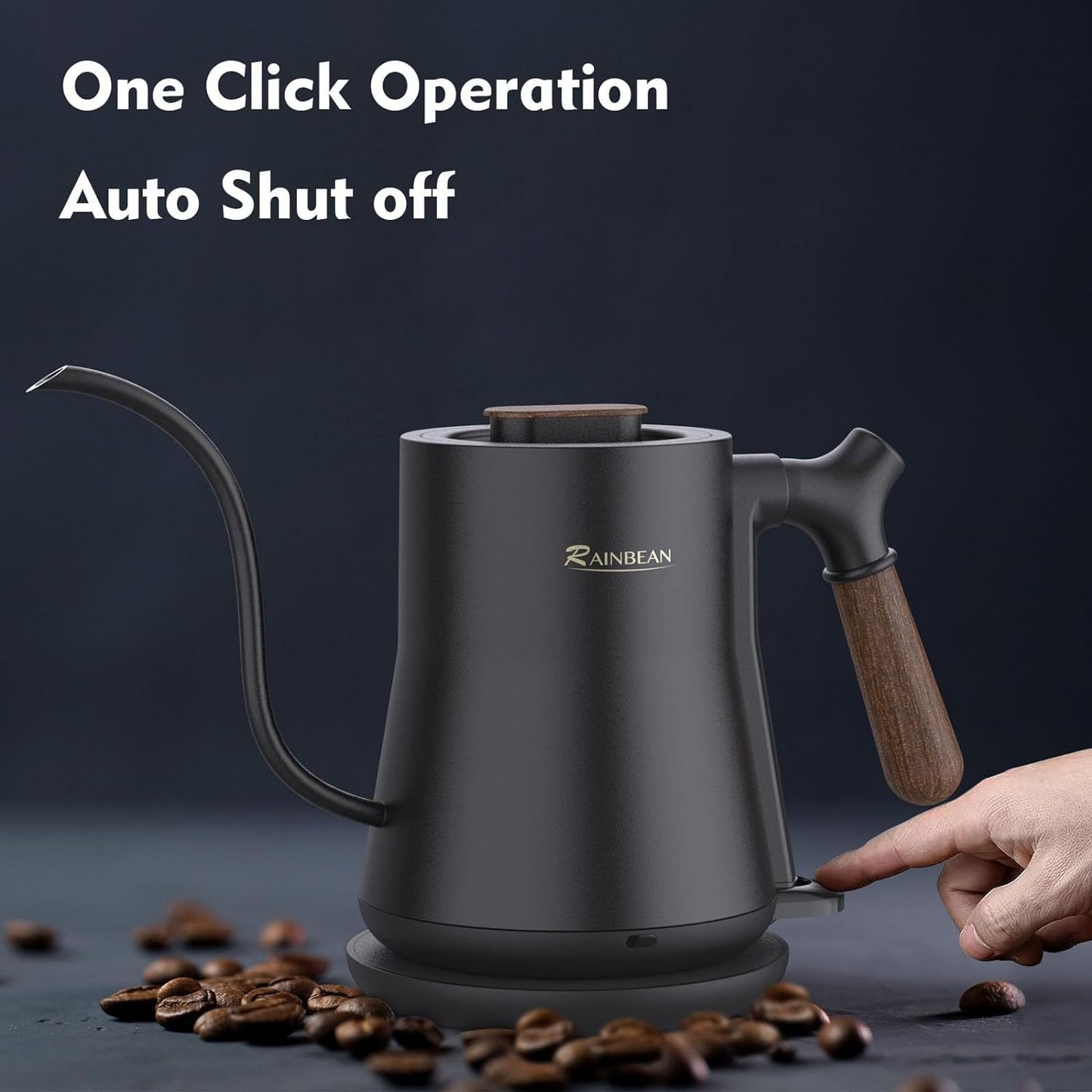 Bouilloire électrique à col de cygne, bouilloire à café verseuse, bouilloire à thé à eau chaude, intérieur en acier inoxydable avec conception anti-fuite, appareil de cuisine