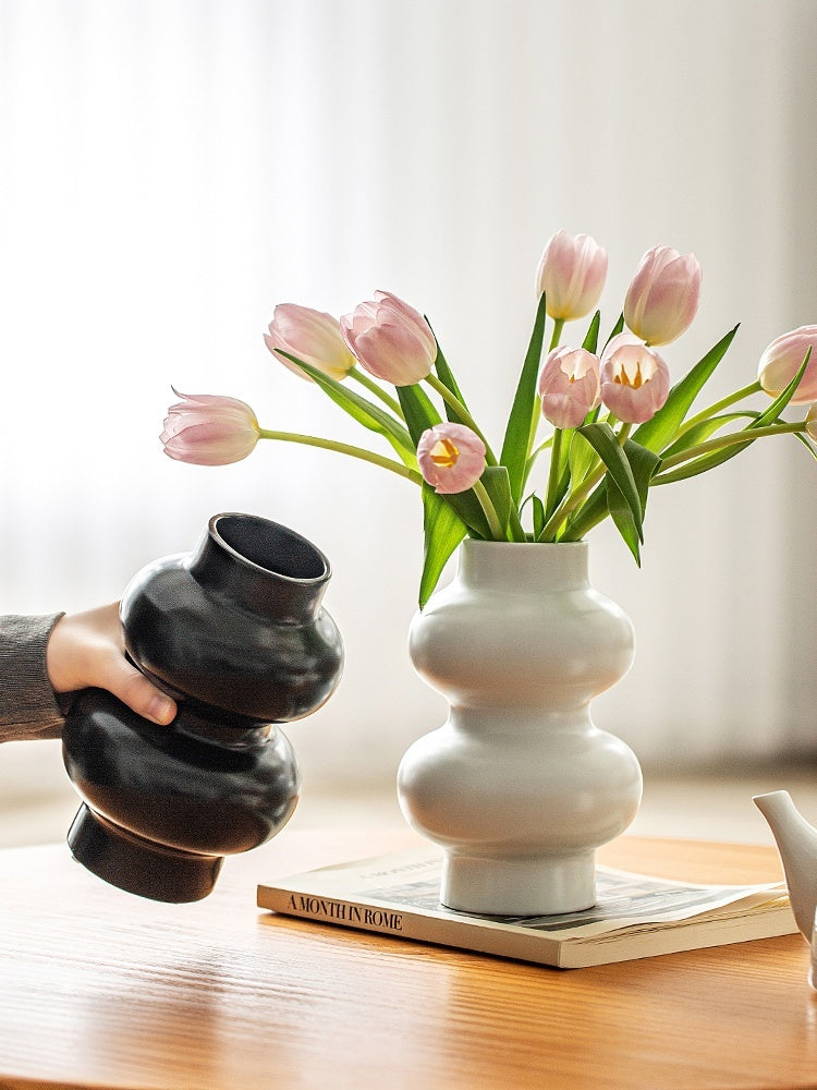 Minimalist Organic White Cream Style Ceramic Vase Decoration