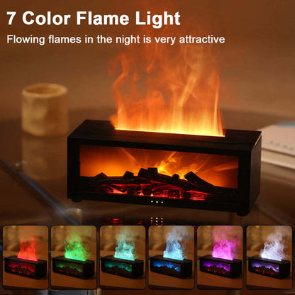 New Flame Essential Oil Diffuser Large Fog Volume Flame Humidifier 3D Flame Fireplace Lightning Machine