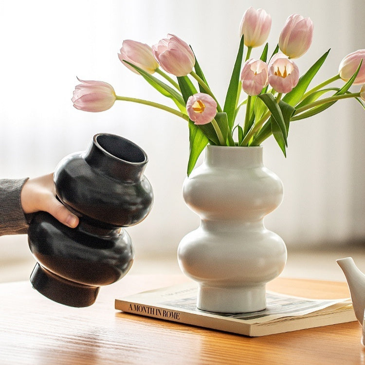 Minimalist Organic White Cream Style Ceramic Vase Decoration