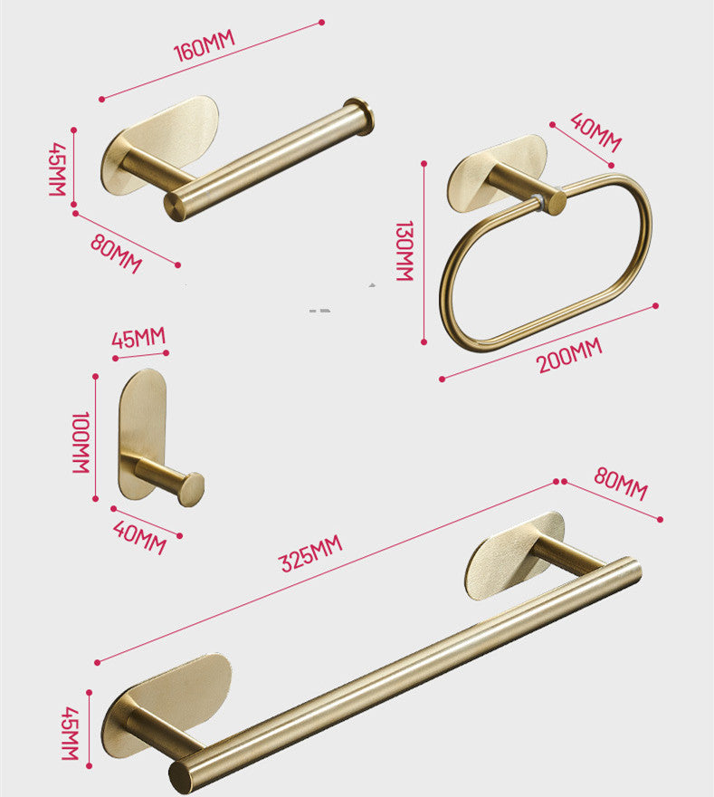 Toallero de barra simple Gancho de baño Colgante dorado para baño