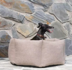 Cama para perros con forma de donut de tela suave y cómoda