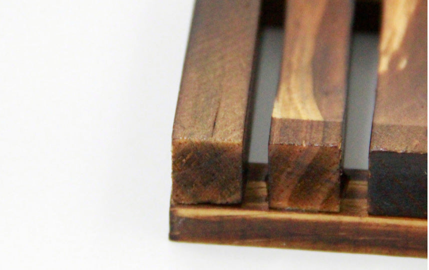 Jabonera de madera natural de nogal, pequeña rejilla de madera para baño