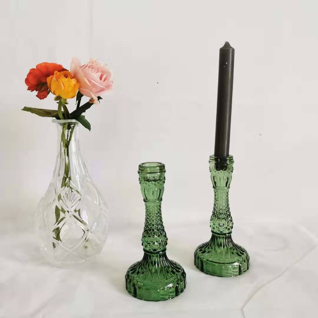 Vintage Style Stained Glass Candle Holder Decoration Dining table