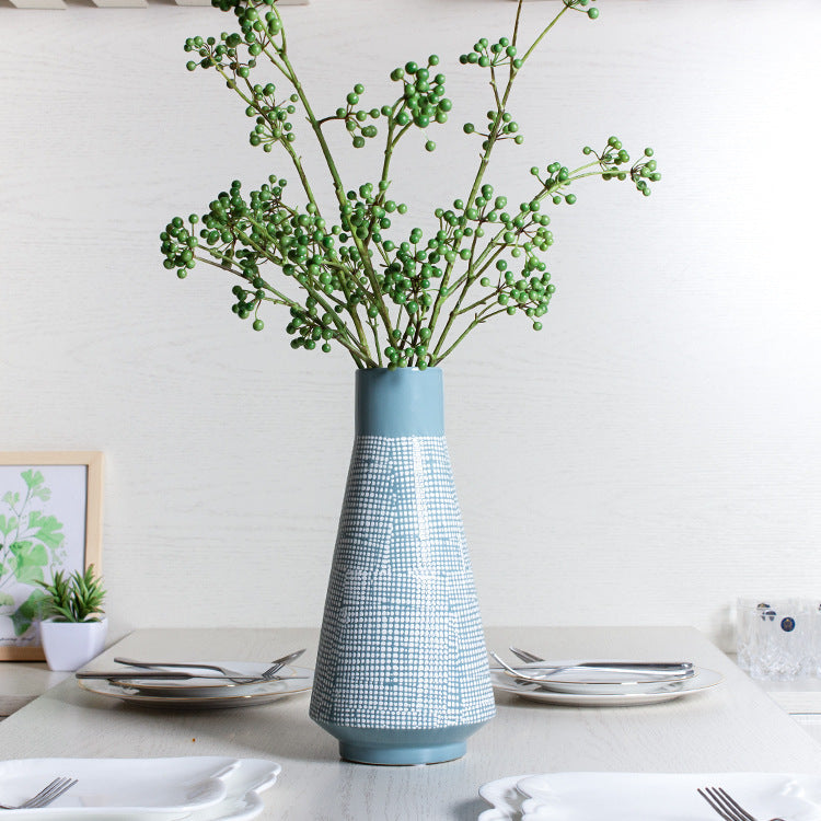 Jarrón de cerámica de estilo minimalista, artesanías para decoración del hogar