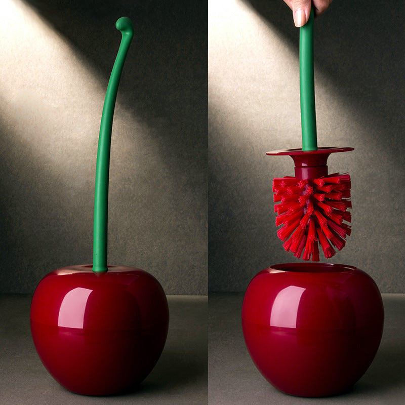Long Handle Soft Hair Household Toilet Brush Cherry Toilet Brush Daily Necessities Creative Toilet Plastic Brush