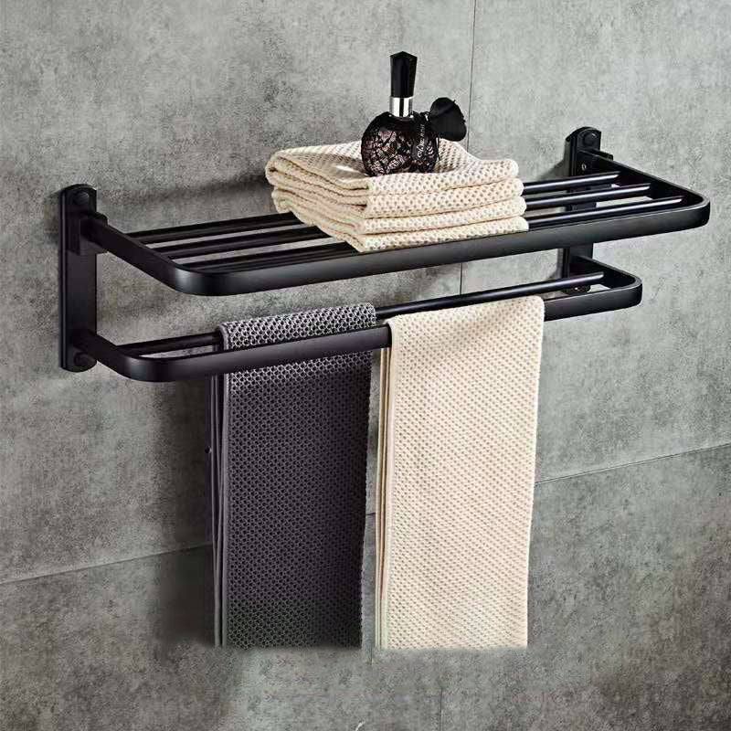 Estantería de baño plegable de aluminio perforado para baño