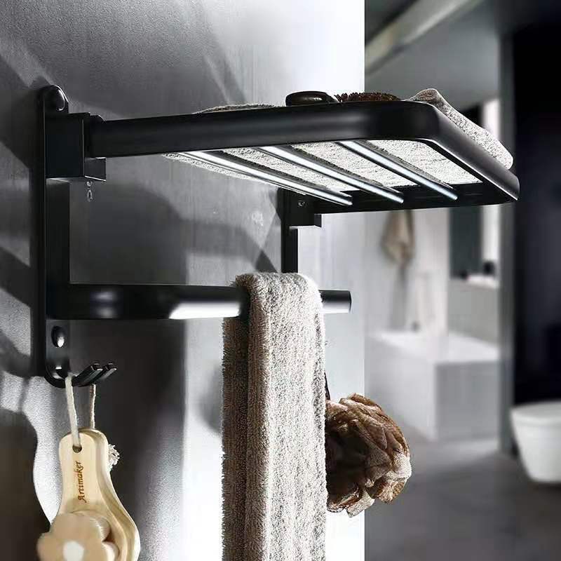Estantería de baño plegable de aluminio perforado para baño