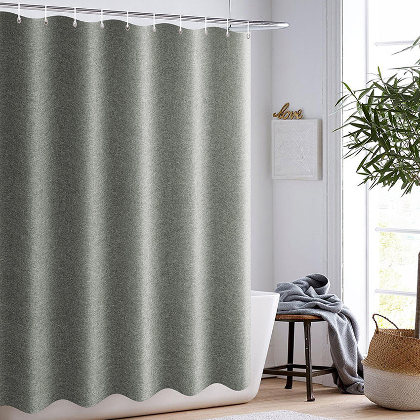 Rideaux de douche gris épais en tissu imitation lin, rideaux de bain imperméables pour baignoire de salle de bain, grande couverture de bain moderne et large