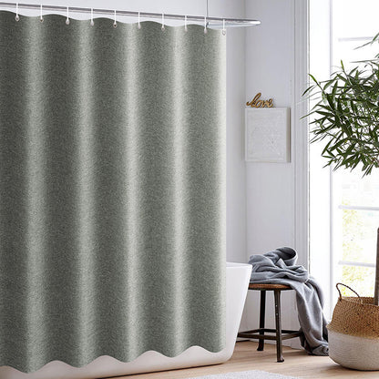 Rideaux de douche gris épais en tissu imitation lin, rideaux de bain imperméables pour baignoire de salle de bain, grande couverture de bain moderne et large