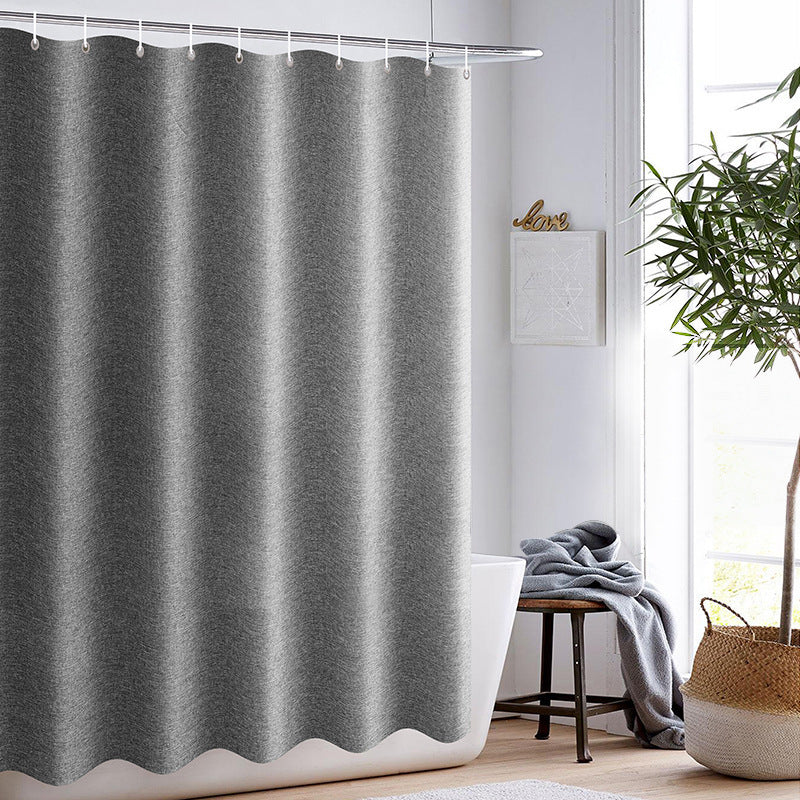 Rideaux de douche gris épais en tissu imitation lin, rideaux de bain imperméables pour baignoire de salle de bain, grande couverture de bain moderne et large