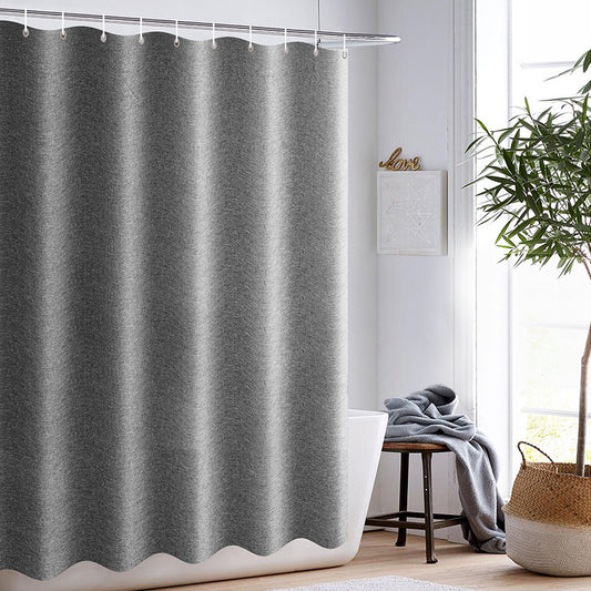 Rideaux de douche gris épais en tissu imitation lin, rideaux de bain imperméables pour baignoire de salle de bain, grande couverture de bain moderne et large