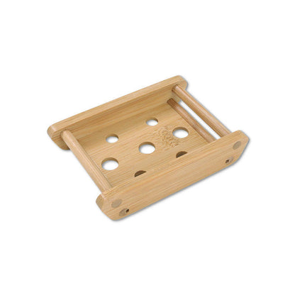 Jabonera de madera de bambú a prueba de moho y drenaje para baño