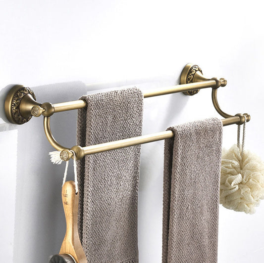 Toallero colgante para baño, material de cobre, toallero de baño antiguo retro europeo