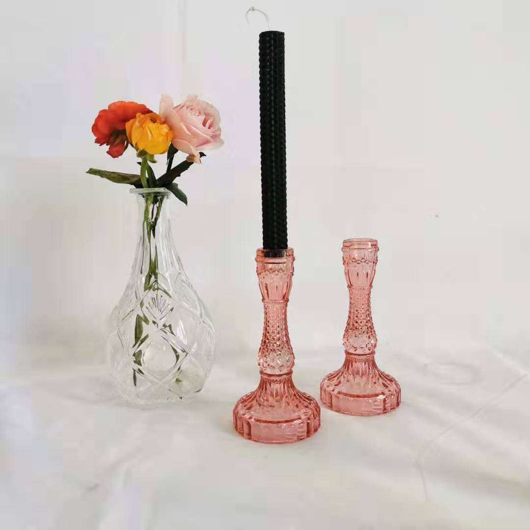 Vintage Style Stained Glass Candle Holder Decoration Dining table