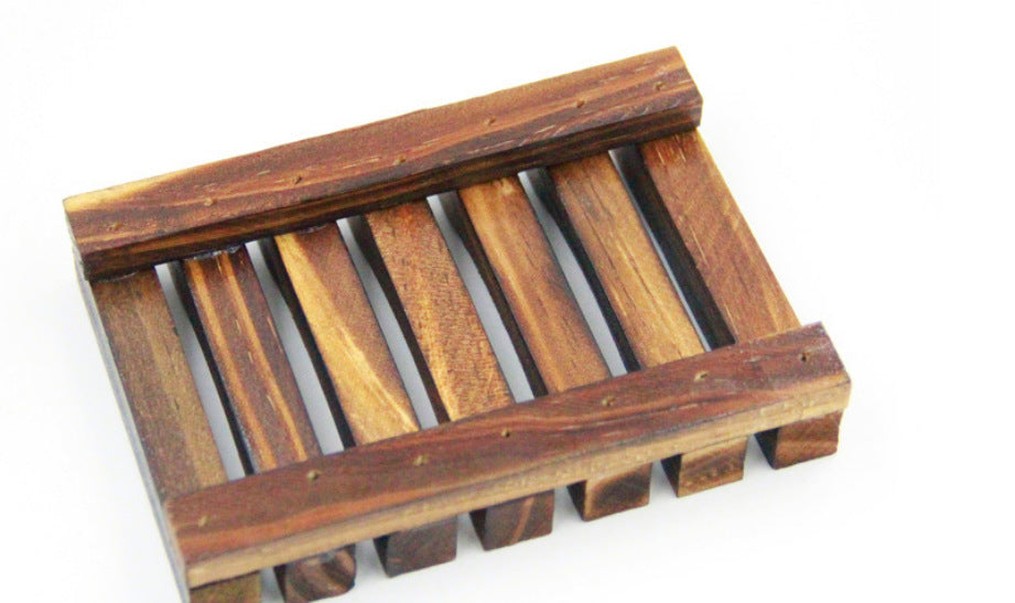 Jabonera de madera natural de nogal, pequeña rejilla de madera para baño
