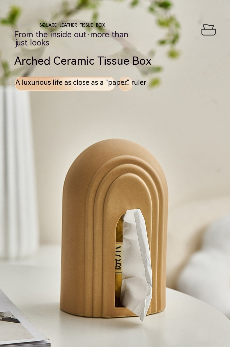 Farmhouse Instagram Style Arch Ceramic Tissue Box Decoration