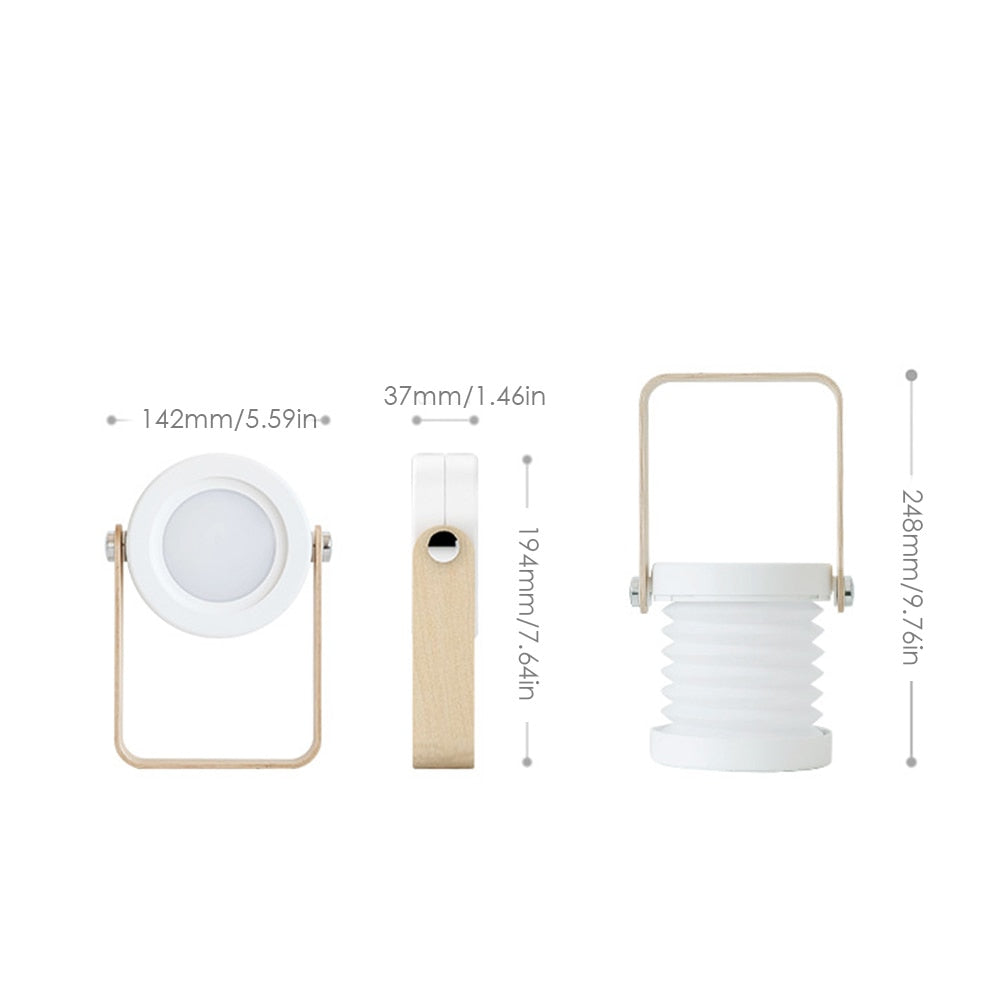 Lámpara LED de noche plegable, táctil, regulable, para lectura, portátil, recargable por USB, para el hogar