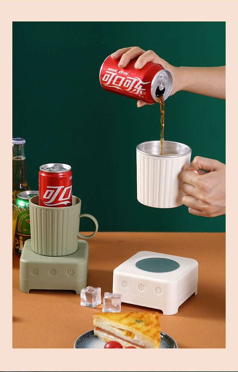 Mini máquina para hacer hielo con refrigeración rápida para bebidas y cerveza, de grado alimenticio, 400 ml, para calentar bebidas frías