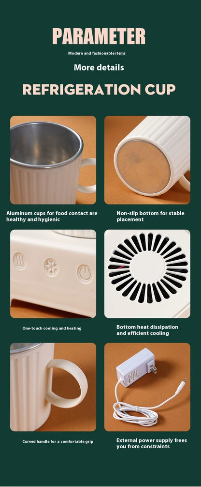 Mini máquina para hacer hielo con refrigeración rápida para bebidas y cerveza, de grado alimenticio, 400 ml, para calentar bebidas frías