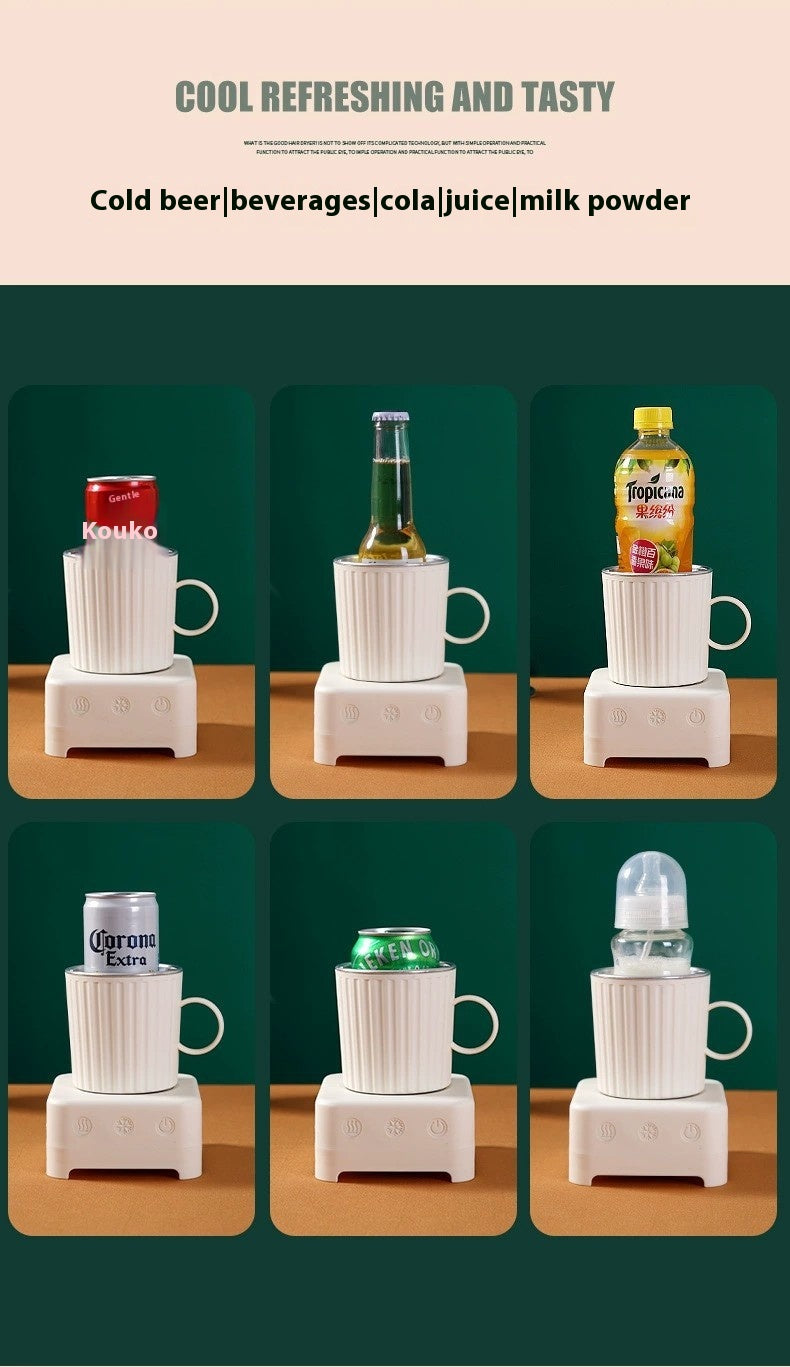 Mini máquina para hacer hielo con refrigeración rápida para bebidas y cerveza, de grado alimenticio, 400 ml, para calentar bebidas frías