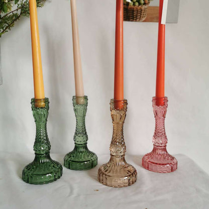 Vintage Style Stained Glass Candle Holder Decoration Dining table