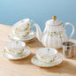 Taza de té con flores estilo pastoral vintage para cenas de uso doméstico