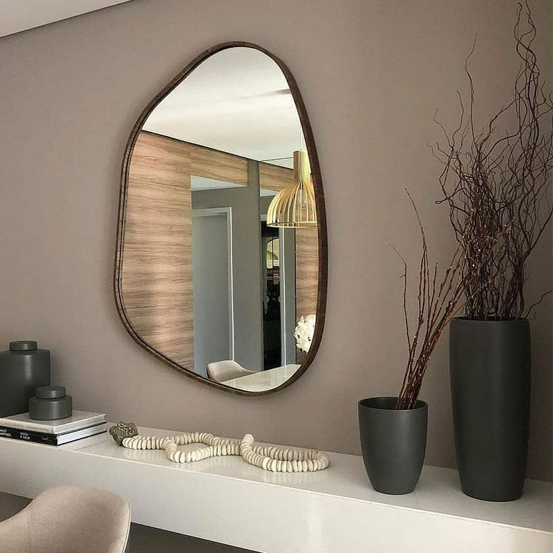 Espejo decorativo de viento, creativo, para colgar en la pared, para maquillaje, para el baño de celebridades
