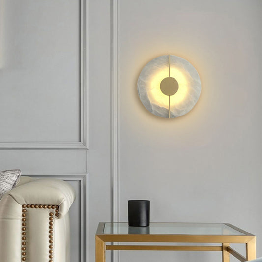 Organic Minimalist Style Bedroom Bedside Marble Wall Lamp Light