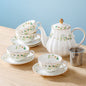Taza de té con flores estilo pastoral vintage para cenas de uso doméstico