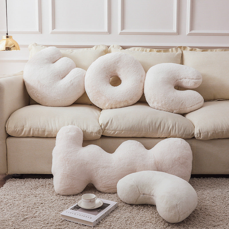 Letter Organic Style Bedside Three-dimensional Sculpture Pillow Bedroom Living Room