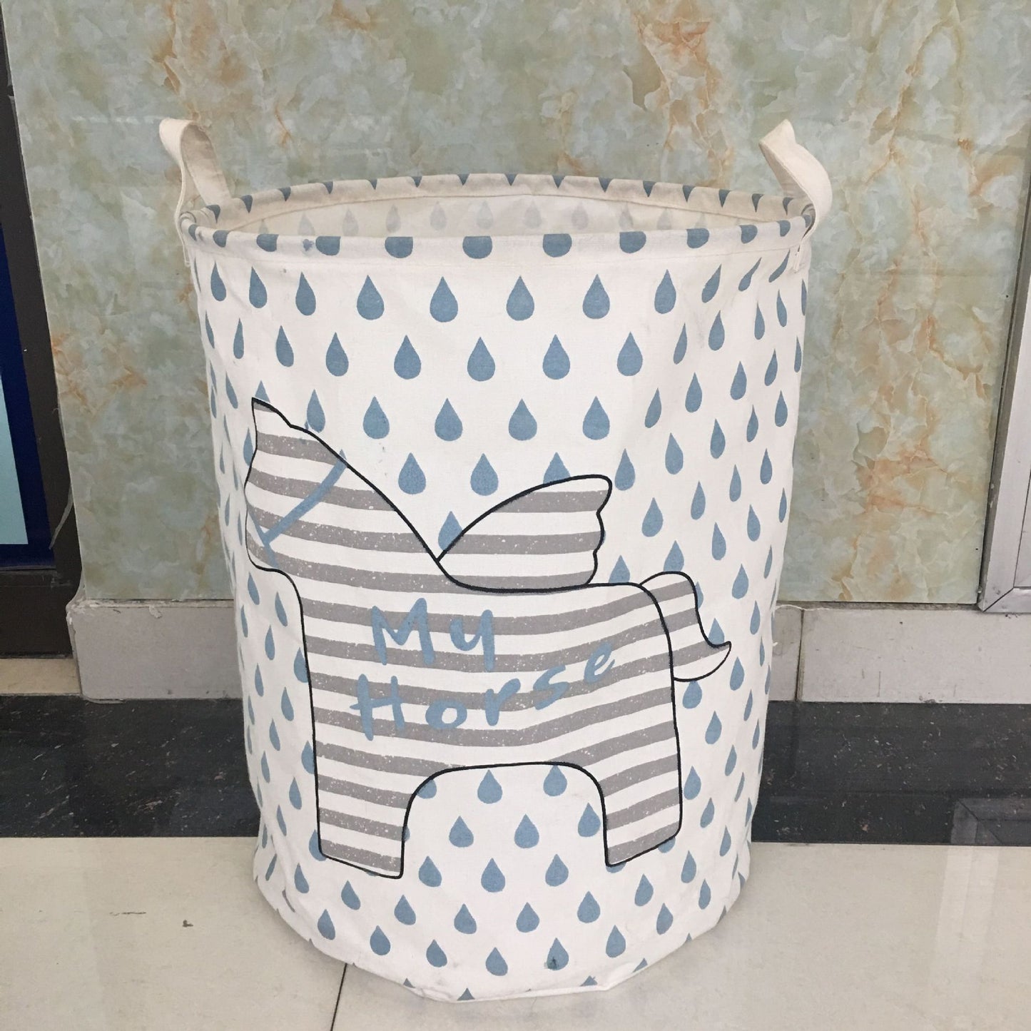 Cesto para guardar ropa, ropa sucia, juguetes, diseño de estrella de cinco puntas, con forma de caballo, de lino y algodón