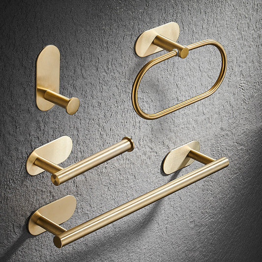 Toallero de barra simple Gancho de baño Colgante dorado para baño