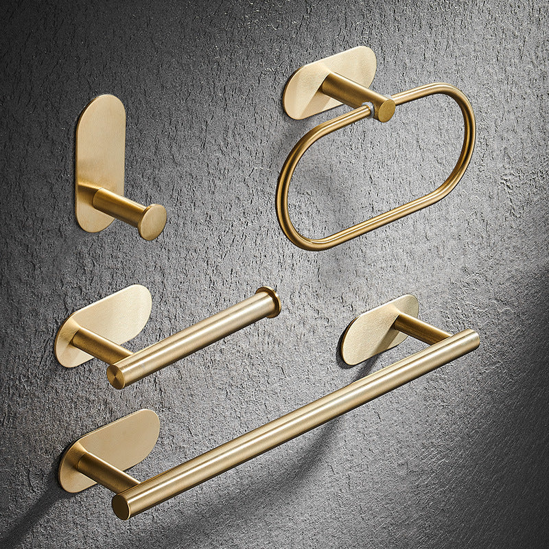 Toallero de barra simple Gancho de baño Colgante dorado para baño