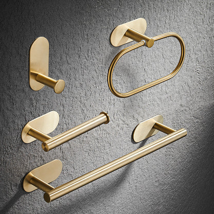 Toallero de barra simple Gancho de baño Colgante dorado para baño