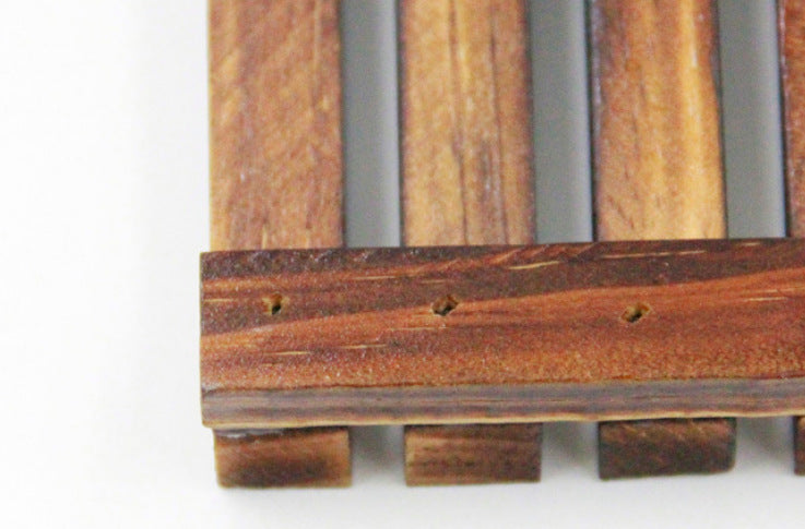 Jabonera de madera natural de nogal, pequeña rejilla de madera para baño