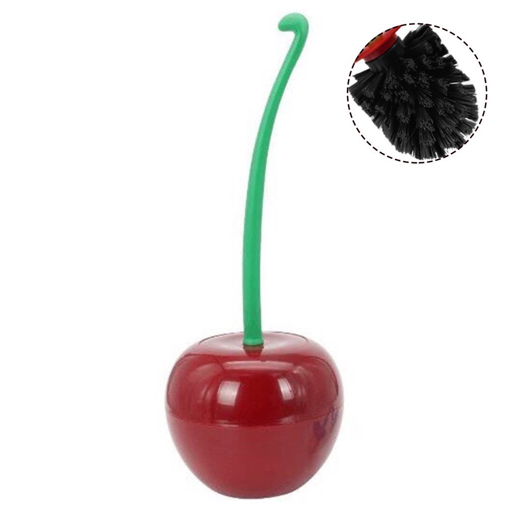 Long Handle Soft Hair Household Toilet Brush Cherry Toilet Brush Daily Necessities Creative Toilet Plastic Brush