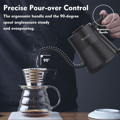 Gooseneck Electric Kettle, Pour Over Coffee Kettle Hot Water Tea Kettle, Stainless Steel Inner With Leak Proof Design, Kitchen Appliance