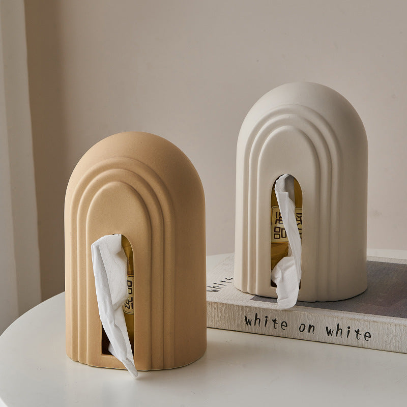 Farmhouse Instagram Style Arch Ceramic Tissue Box Decoration
