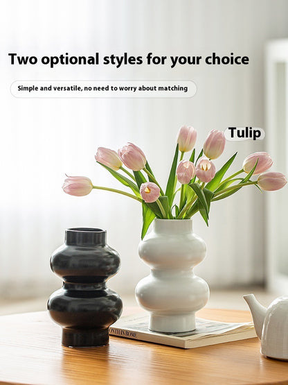 Minimalist Organic White Cream Style Ceramic Vase Decoration