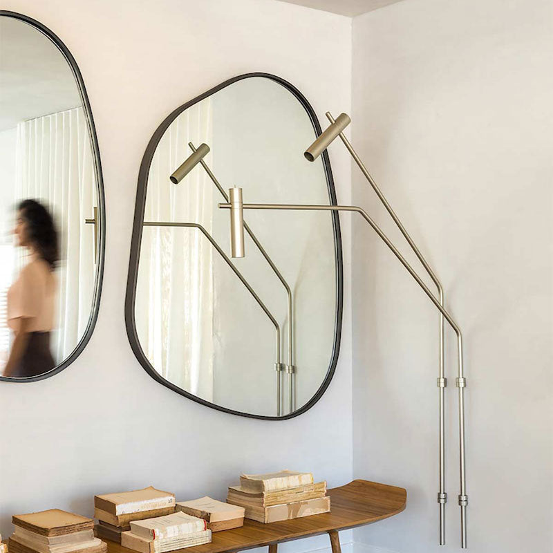 Espejo decorativo de viento, creativo, para colgar en la pared, para maquillaje, para el baño de celebridades