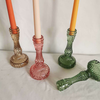 Vintage Style Stained Glass Candle Holder Decoration Dining table