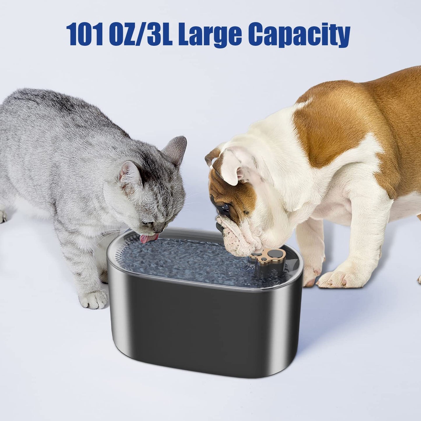Bebedero automático con filtro para gatos de 3 l, dispensador de agua para mascotas, dispensador de agua ultrasilencioso con LED, productos para mascotas