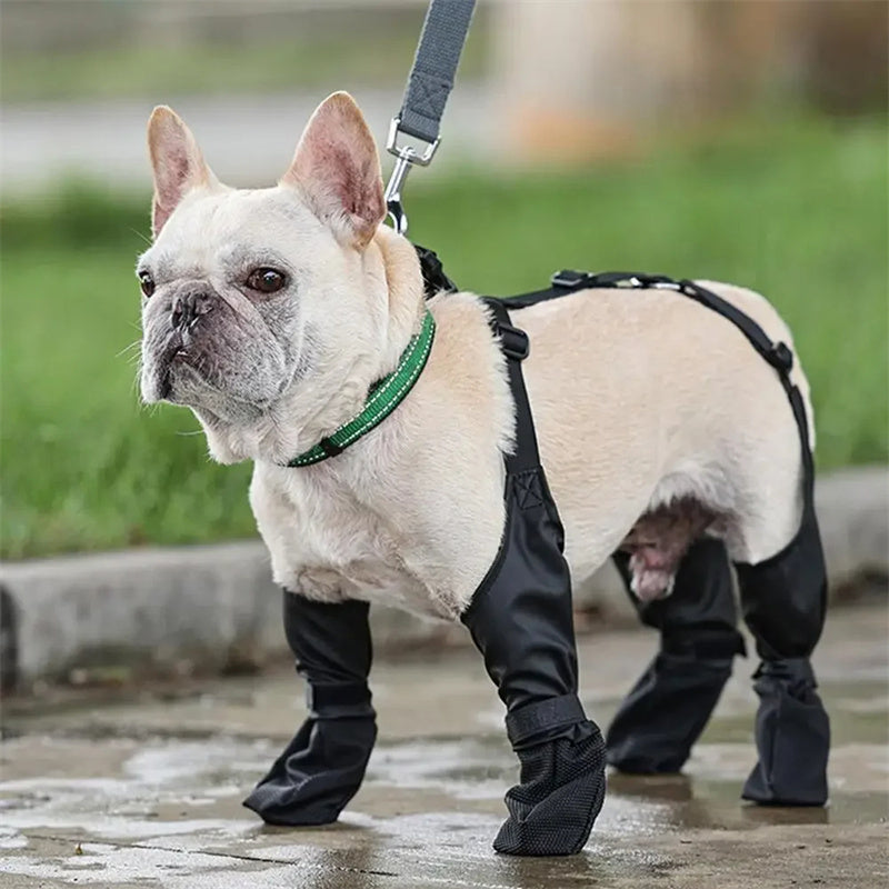 Waterproof Dog Shoes Adjustable Dog Boots Pet Breathbale Shoes For Walking Soft French Dog Shoes Pets Paws Protector Pet Products