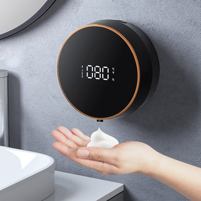 Machine automatique de désinfectant pour les mains à induction Machine à mousse murale à domicile Affichage de la température à LED Salle de bain rechargeable par USB