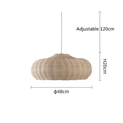 Lámpara de araña de ratán estilo boho de granja para sala de estar de estilo pastoral