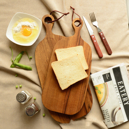 Farmhouse Style Wooden Bread Board With Handle Kitchen