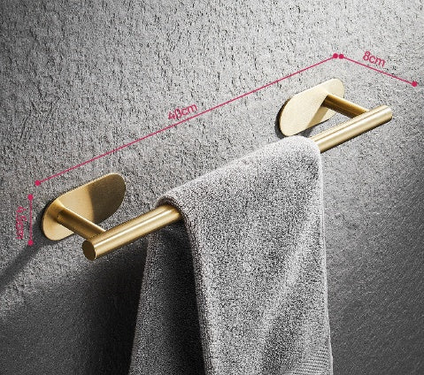 Toallero de barra simple Gancho de baño Colgante dorado para baño