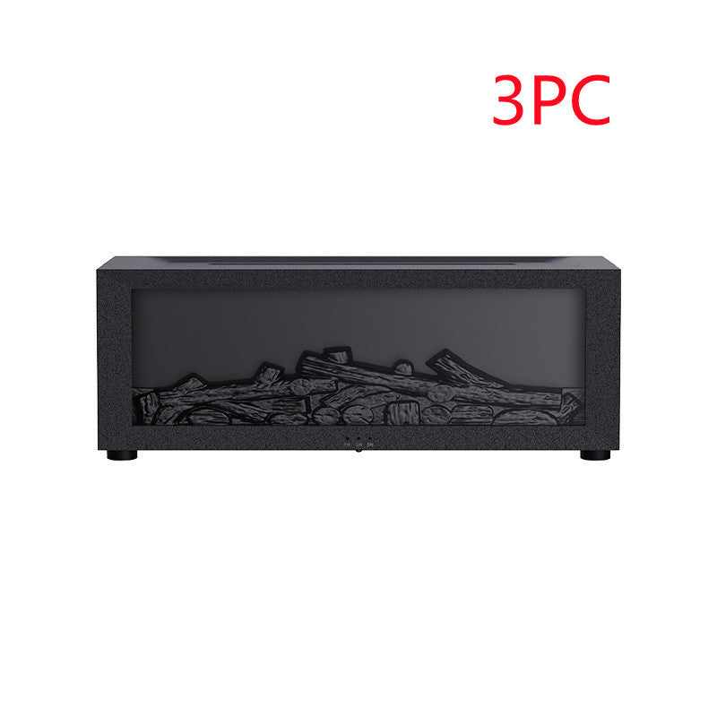 New Flame Essential Oil Diffuser Large Fog Volume Flame Humidifier 3D Flame Fireplace Lightning Machine