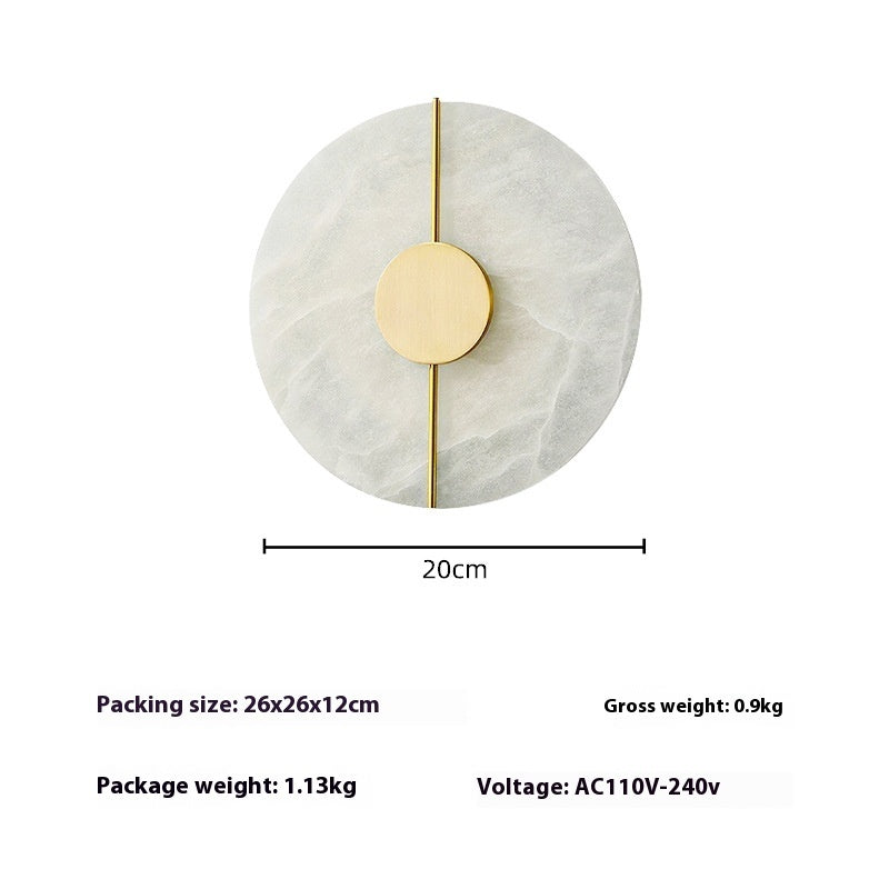 Lámpara de pared de mármol para mesita de noche de dormitorio de estilo minimalista orgánico